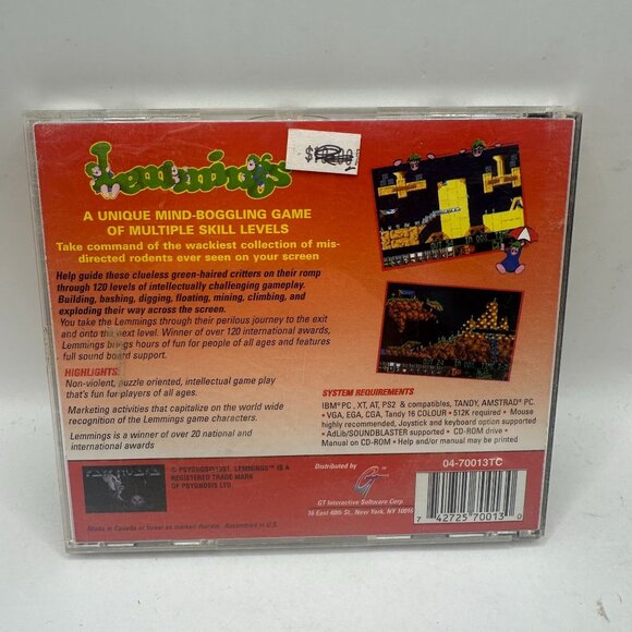 Lemmings CD-ROM Edition Vintage PC Game 1991 Psygnosis - Picture 2 of 5